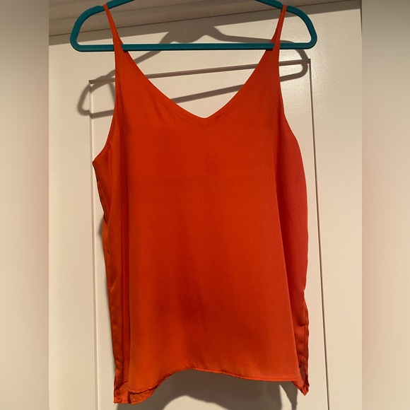 Shine Star orange spaghetti strap tank - L - Picture 2 of 2